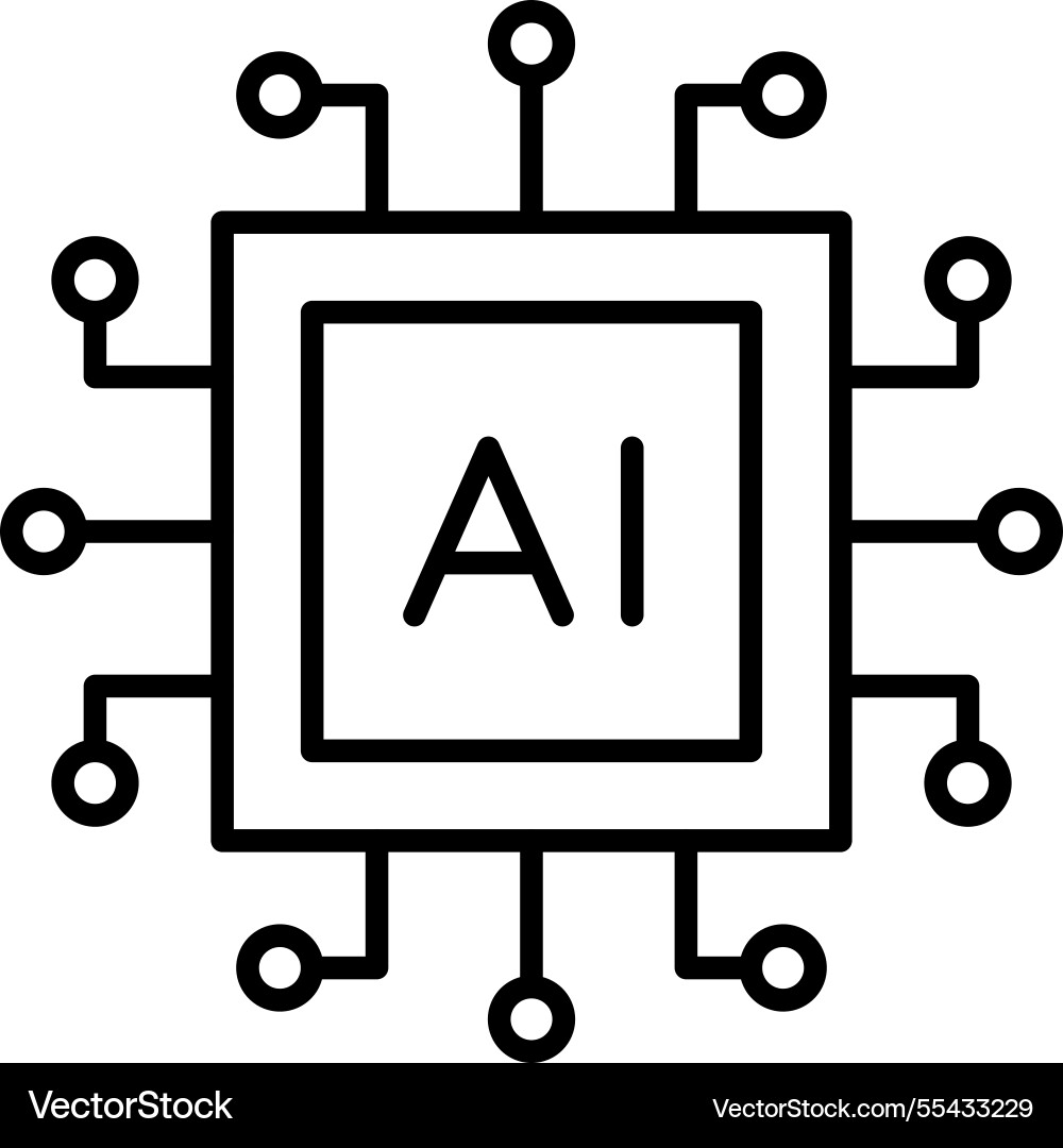 Ai processor icon vector image