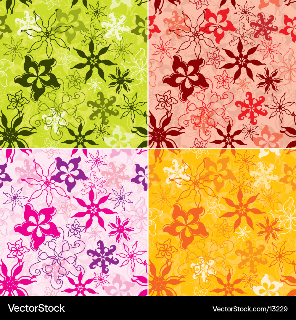 Botanical Patterns Vector Image
