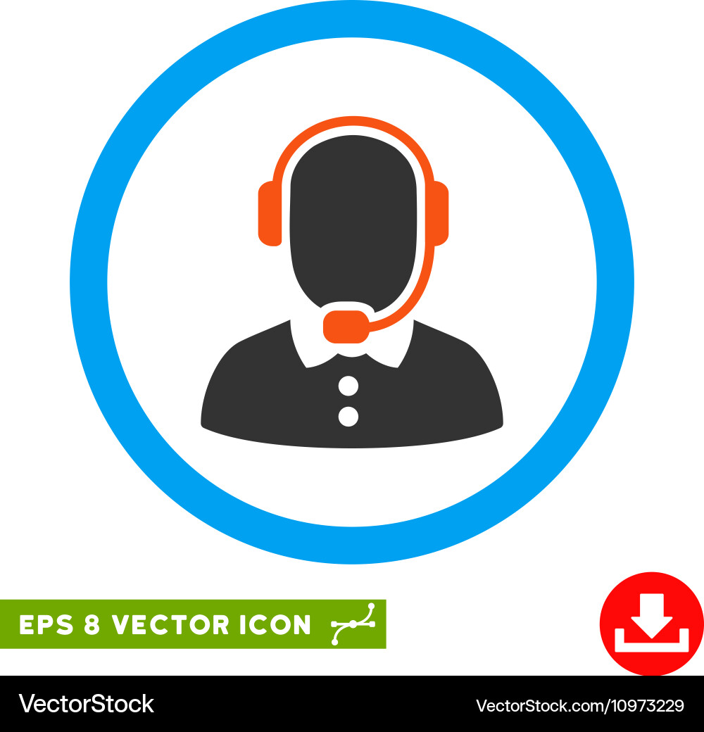 Call center operator eps rounded icon vector image
