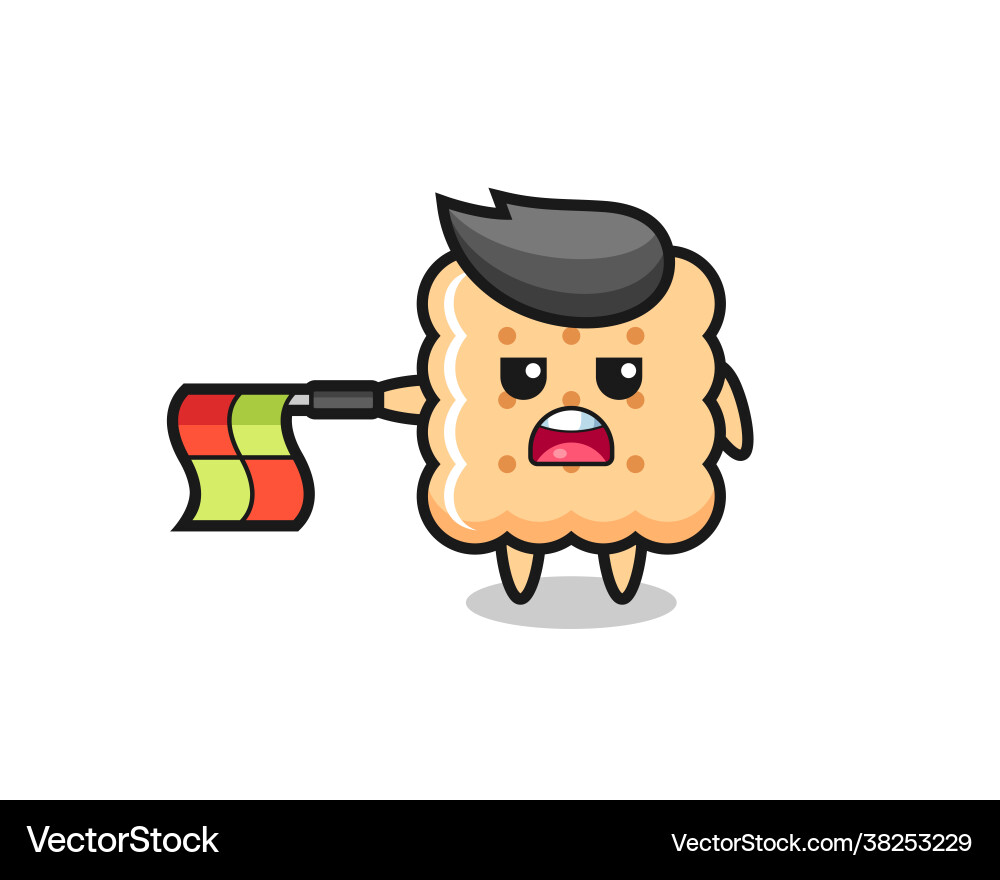 Cracker character as line judge hold flag Cracker character as line judge hold flag vector image