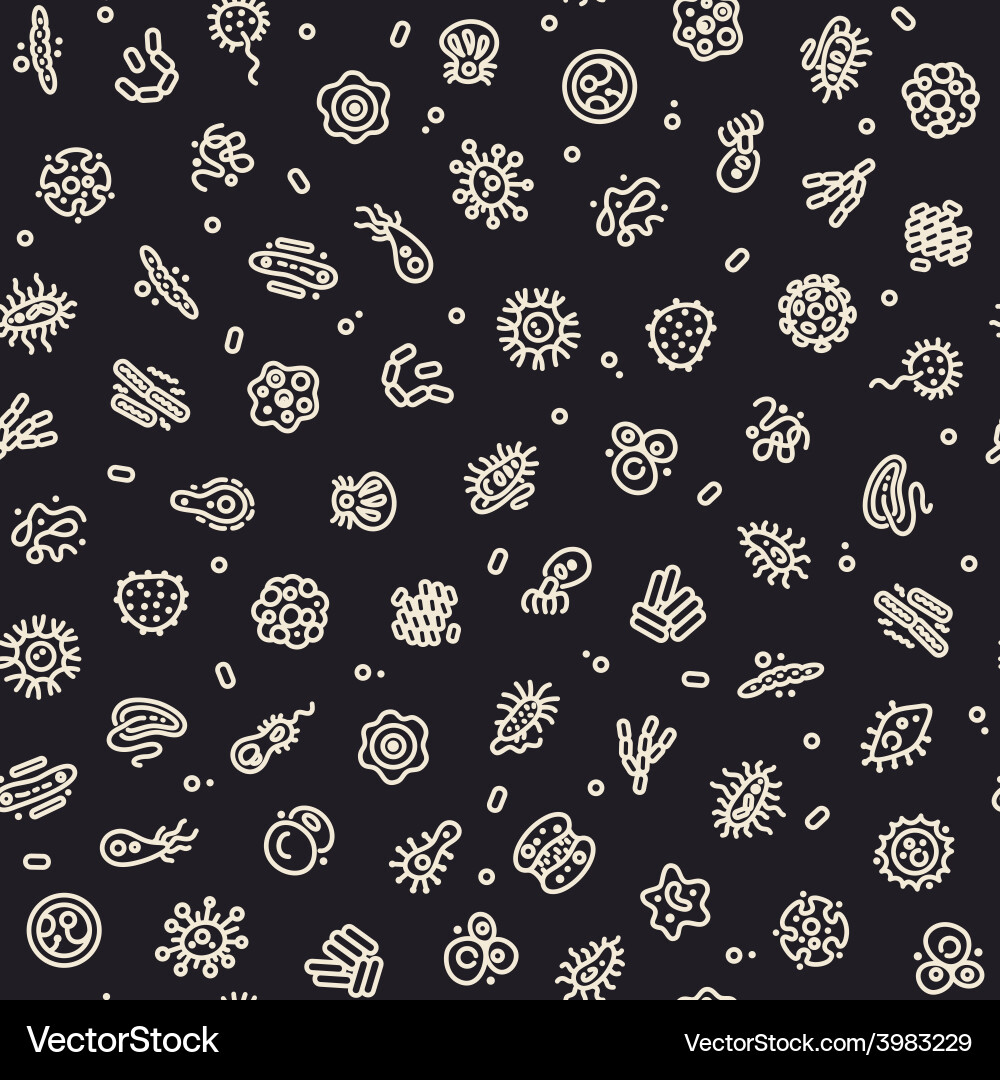 Dark Bacterial Pattern - Seamless vector image