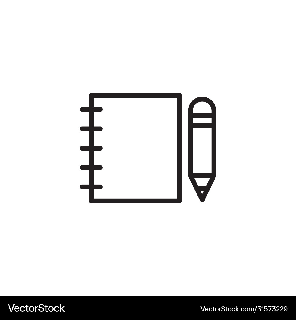 Diary notebook line icon Diary notebook line icon vector image