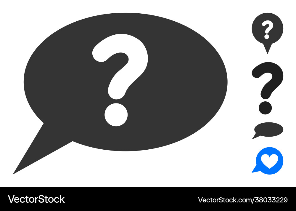Flat unknown message icon image Flat unknown message icon image vector image