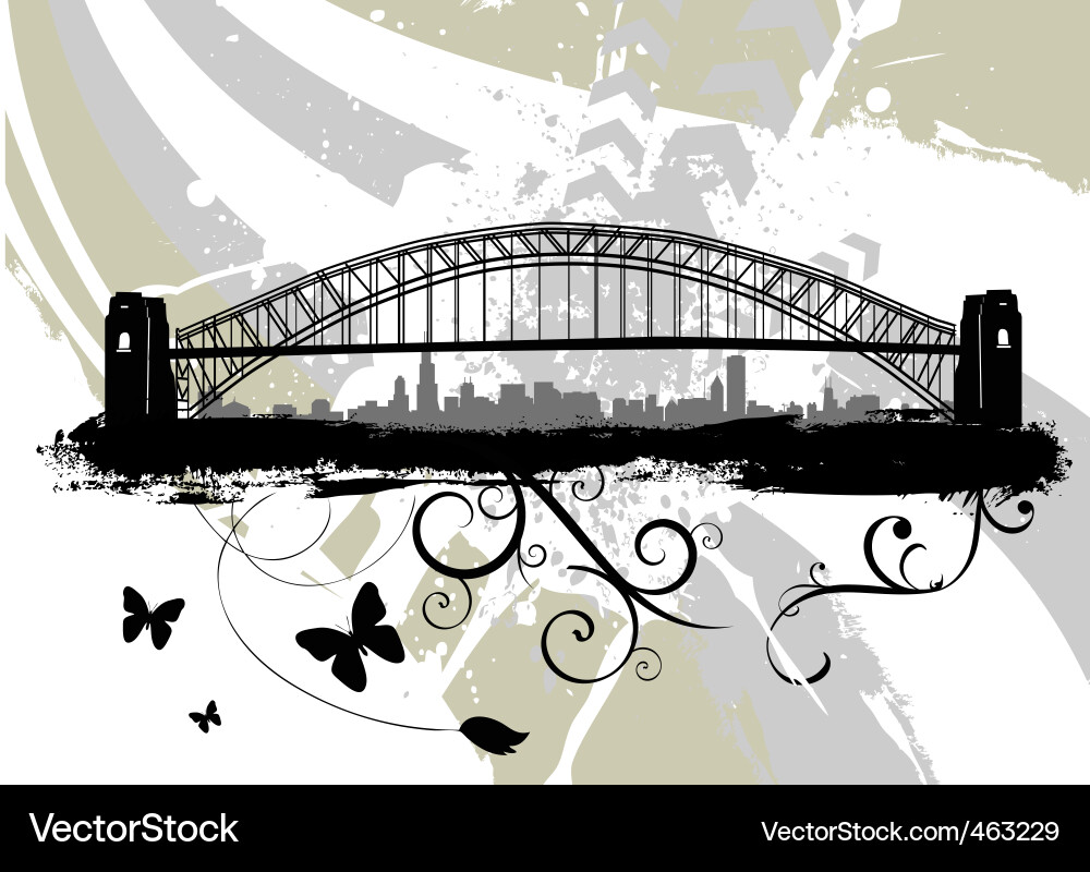 Grunge Bridge Background Vector Image