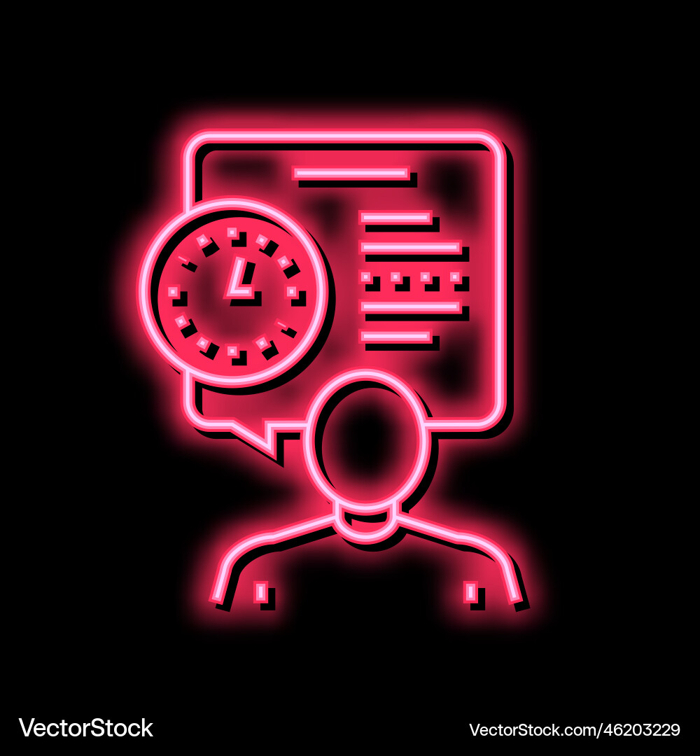 Human talk about task time scheduling color icon vector image