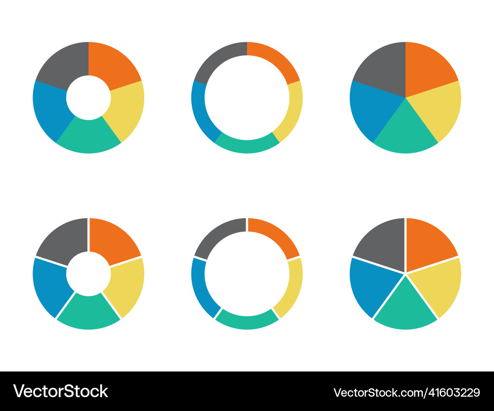 Infographic pie chart set cycle presentation Infographic pie chart set cycle presentation vector image