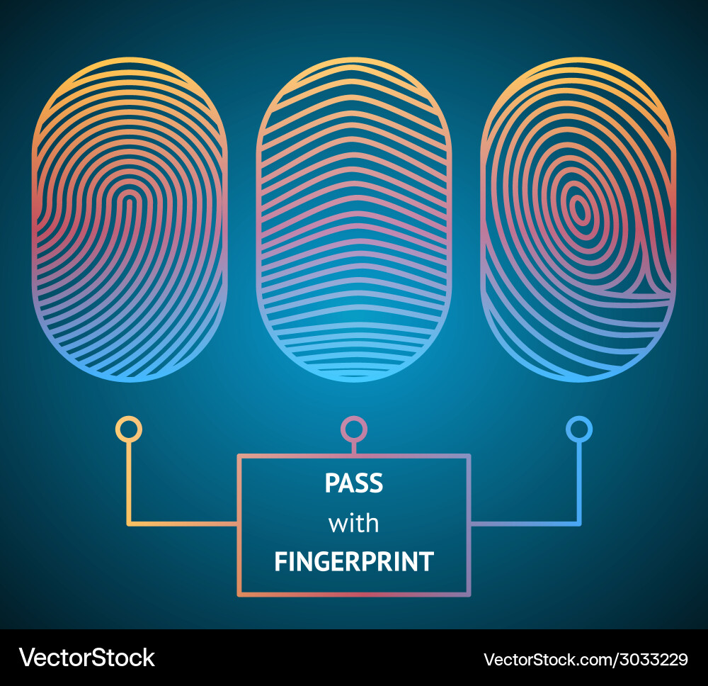 Pass with fingerprint vector image
