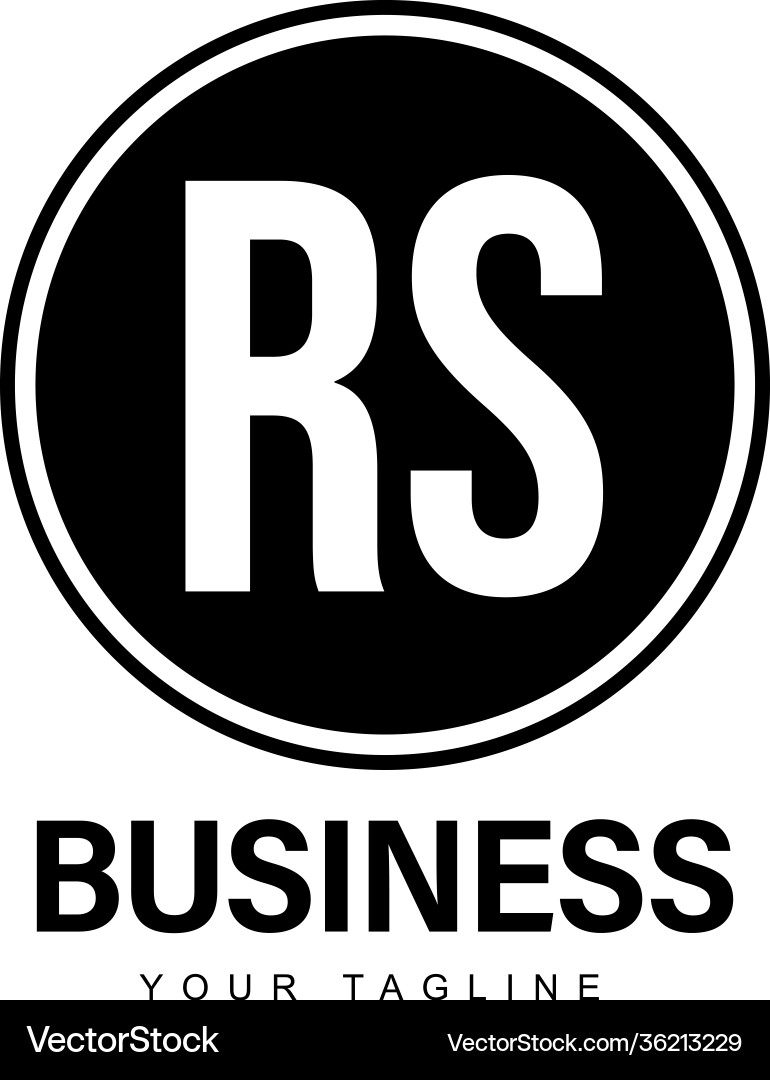 Rs initial a logo design with abstract style Vector Image