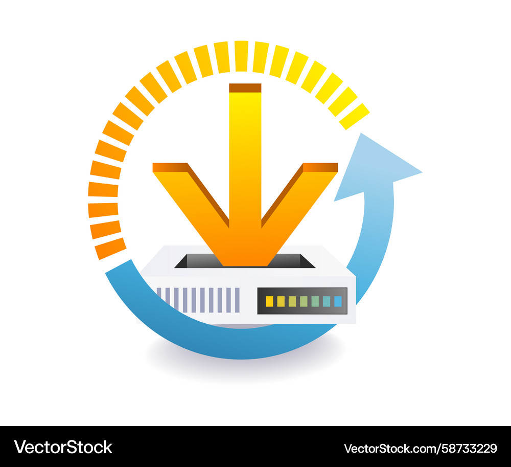Server Data Transfer Speed Vector Image