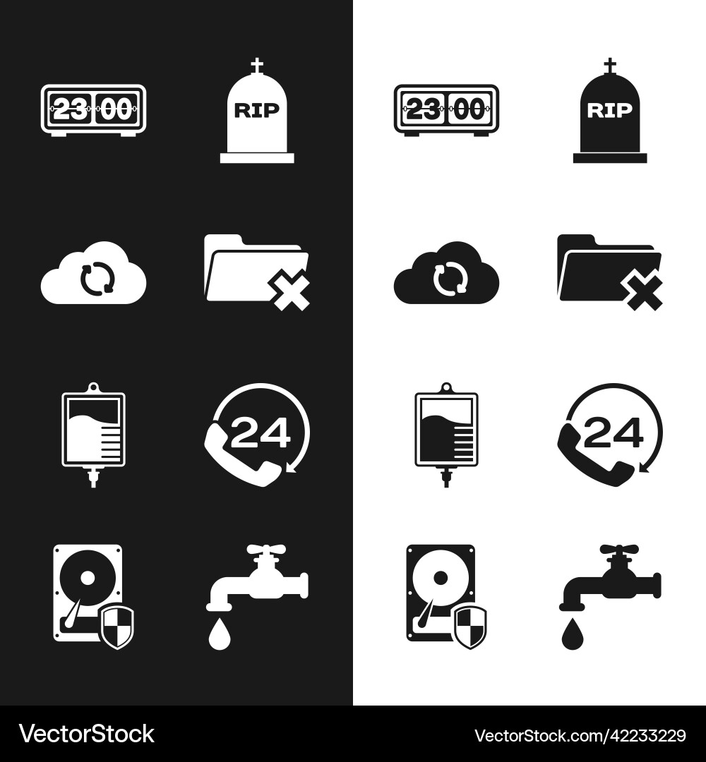 Set delete folder cloud sync refresh retro flip Set delete folder cloud sync refresh retro flip vector image