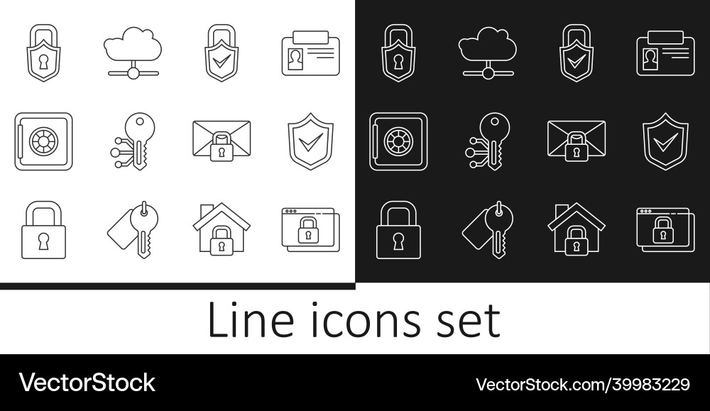 Set line secure your site with https ssl shield Set line secure your site with https ssl shield Vector Image