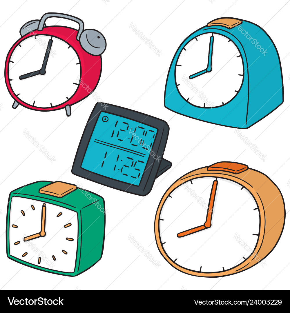 Set of clock (24003229) – Royalty-Free Vector | VectorStock