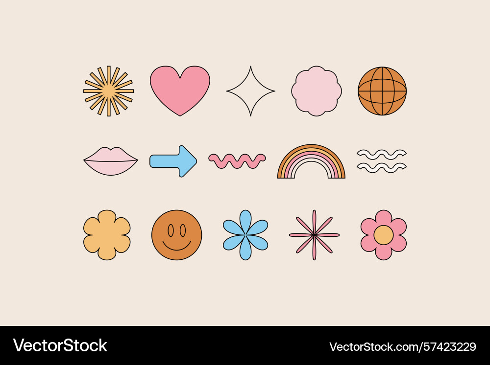 Set of design elements patches and stickers vector image