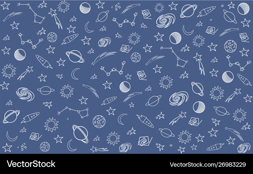 Space pattern set elements constellations Vector Image