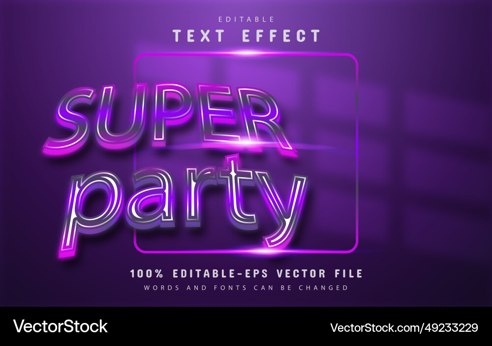 Super party text effect with gradient Super party text effect with gradient vector image