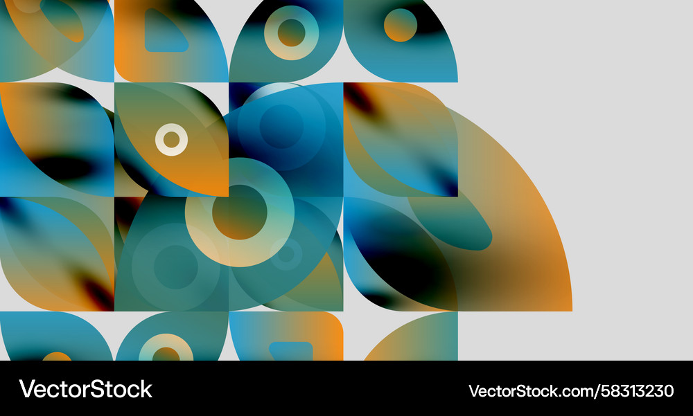 Abstract geometric shapes overlap creating Vector Image