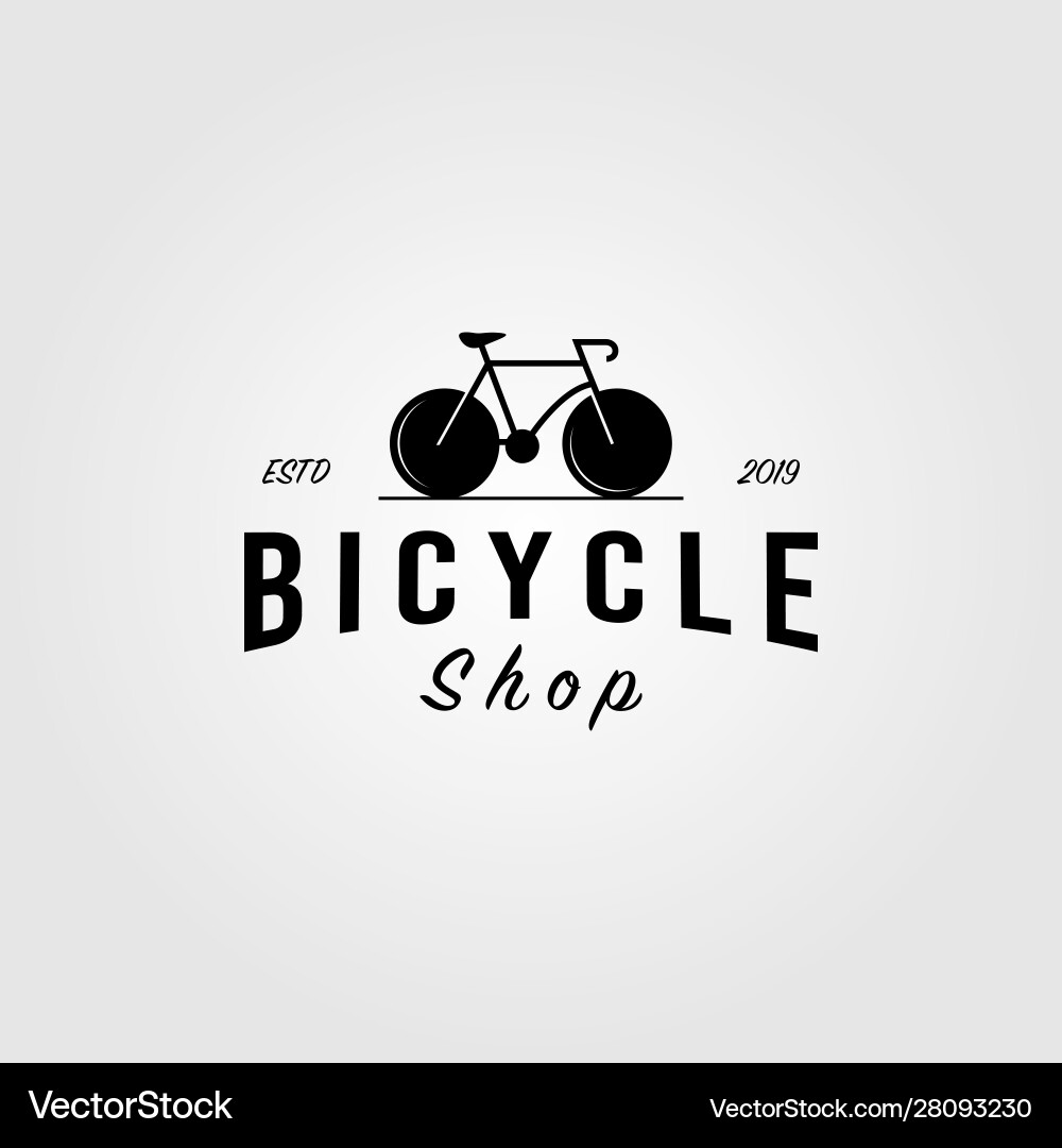 Bicycle bike shop logo minimalist vintage icon Bicycle bike shop logo minimalist vintage icon vector image