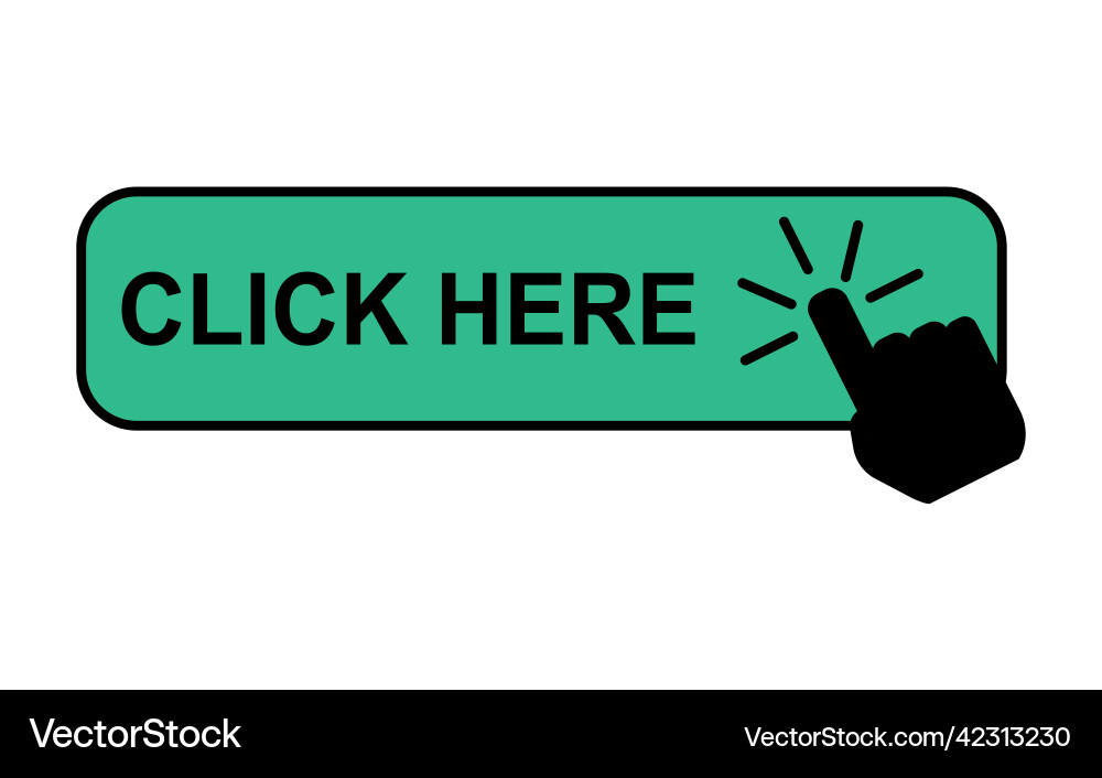 Click here web button internet flat pointer Click here web button internet flat pointer Vector Image