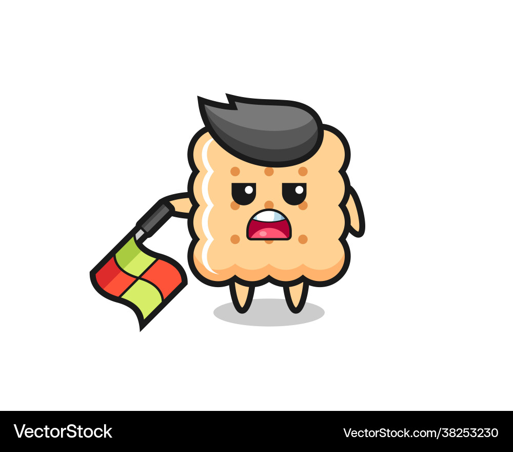 Cracker character as line judge hold flag Cracker character as line judge hold flag vector image