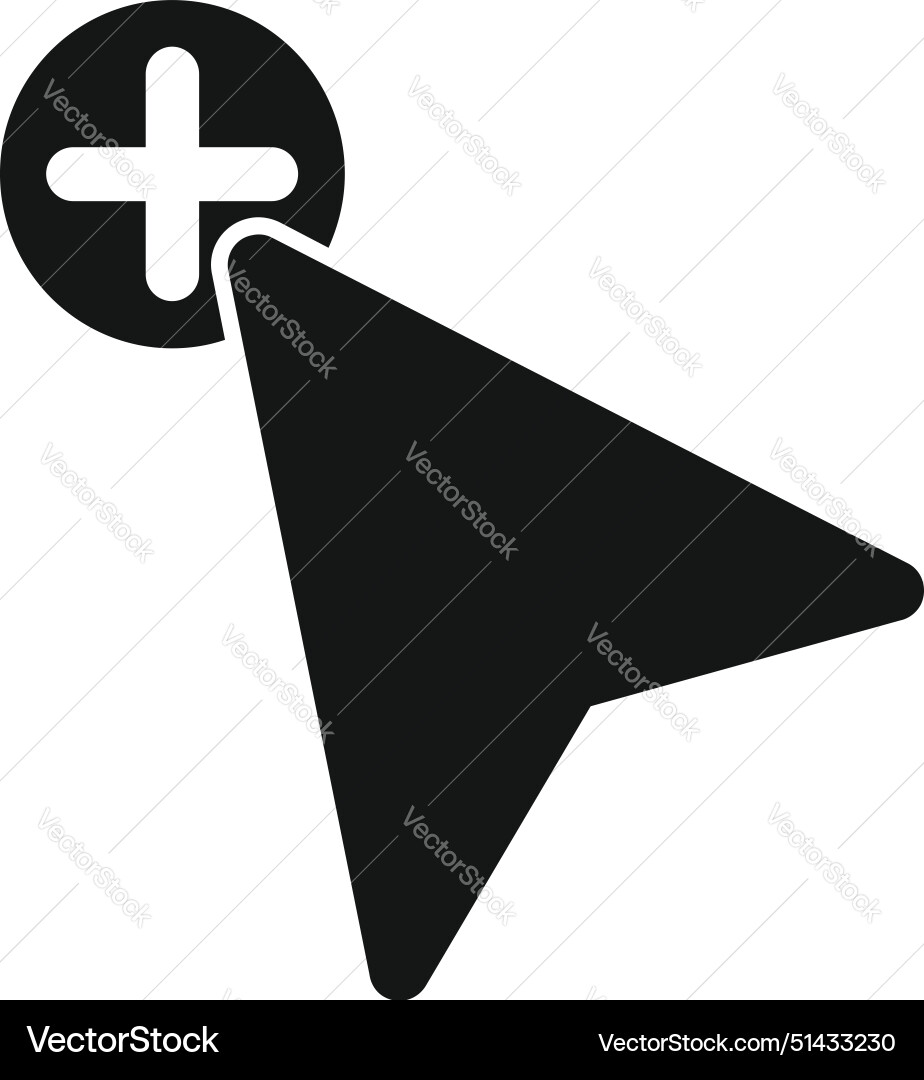Cursor icon with plus sign Cursor icon with plus sign Vector Image