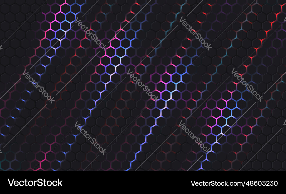 Dark hexagonal technology abstract Dark hexagonal technology abstract Vector Image
