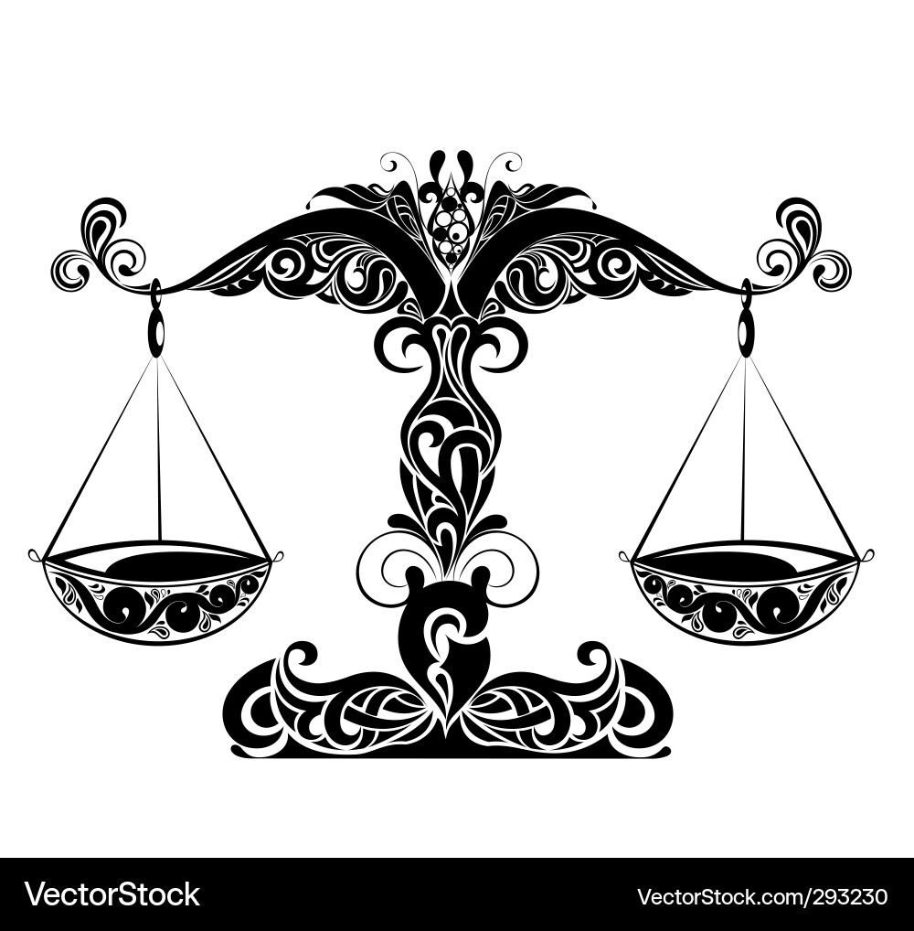 Elegant Libra Zodiac Tattoo Royalty Free Vector Image