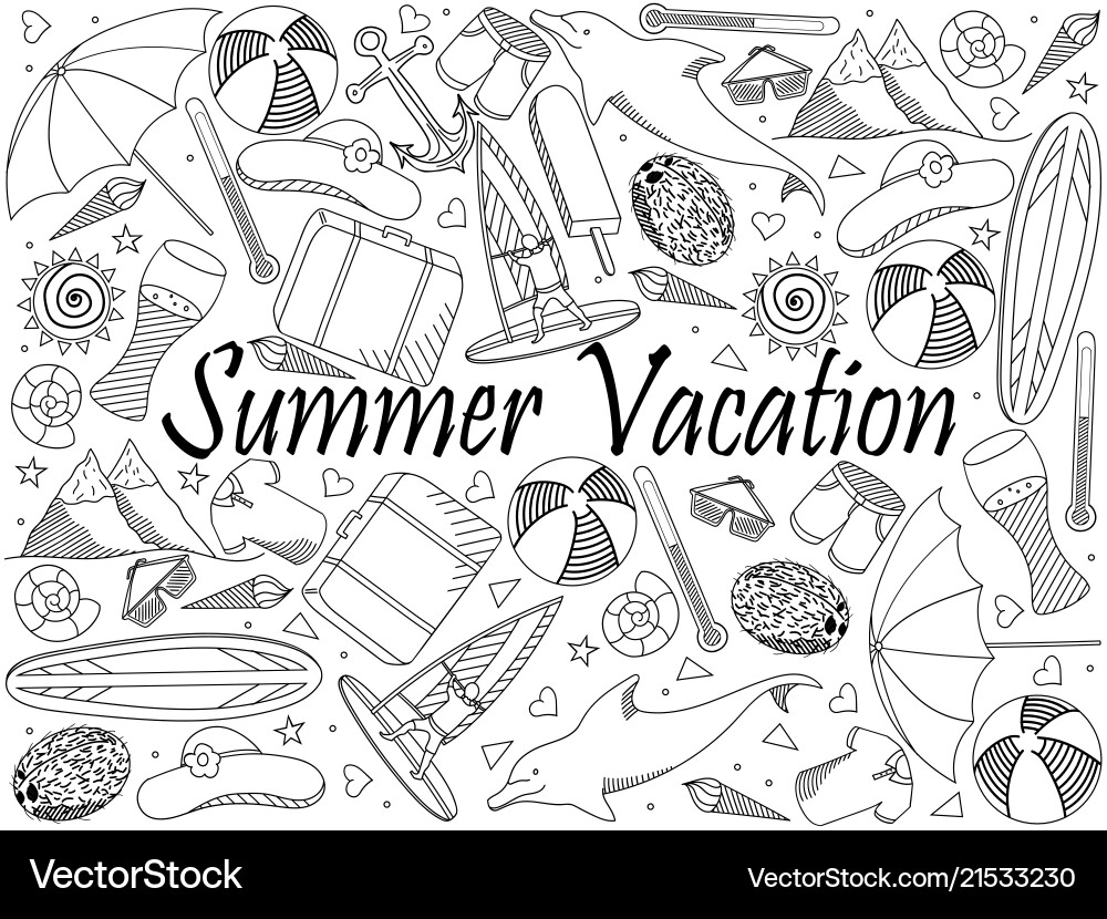 Line art objects on a white background theme Line art objects on a white background theme vector image