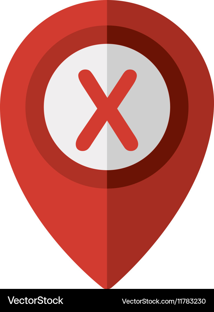 Map pointer with shape x vector image