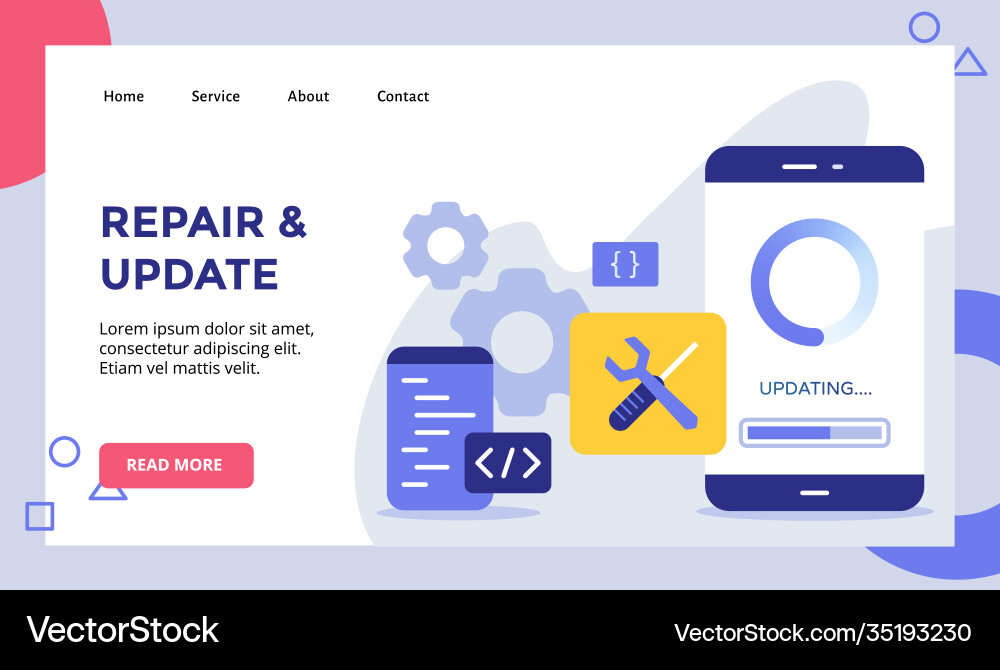 Repair and update loading icon on display Repair and update loading icon on display vector image