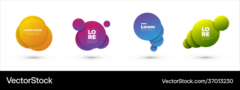 Set abstract digital elements with sample vector image
