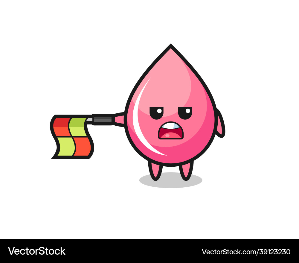 Strawberry drop juice character as line judge Strawberry drop juice character as line judge vector image