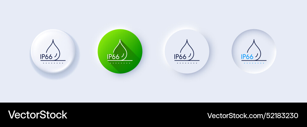 Waterproof line icon water resistant ip66 sign Vector Image
