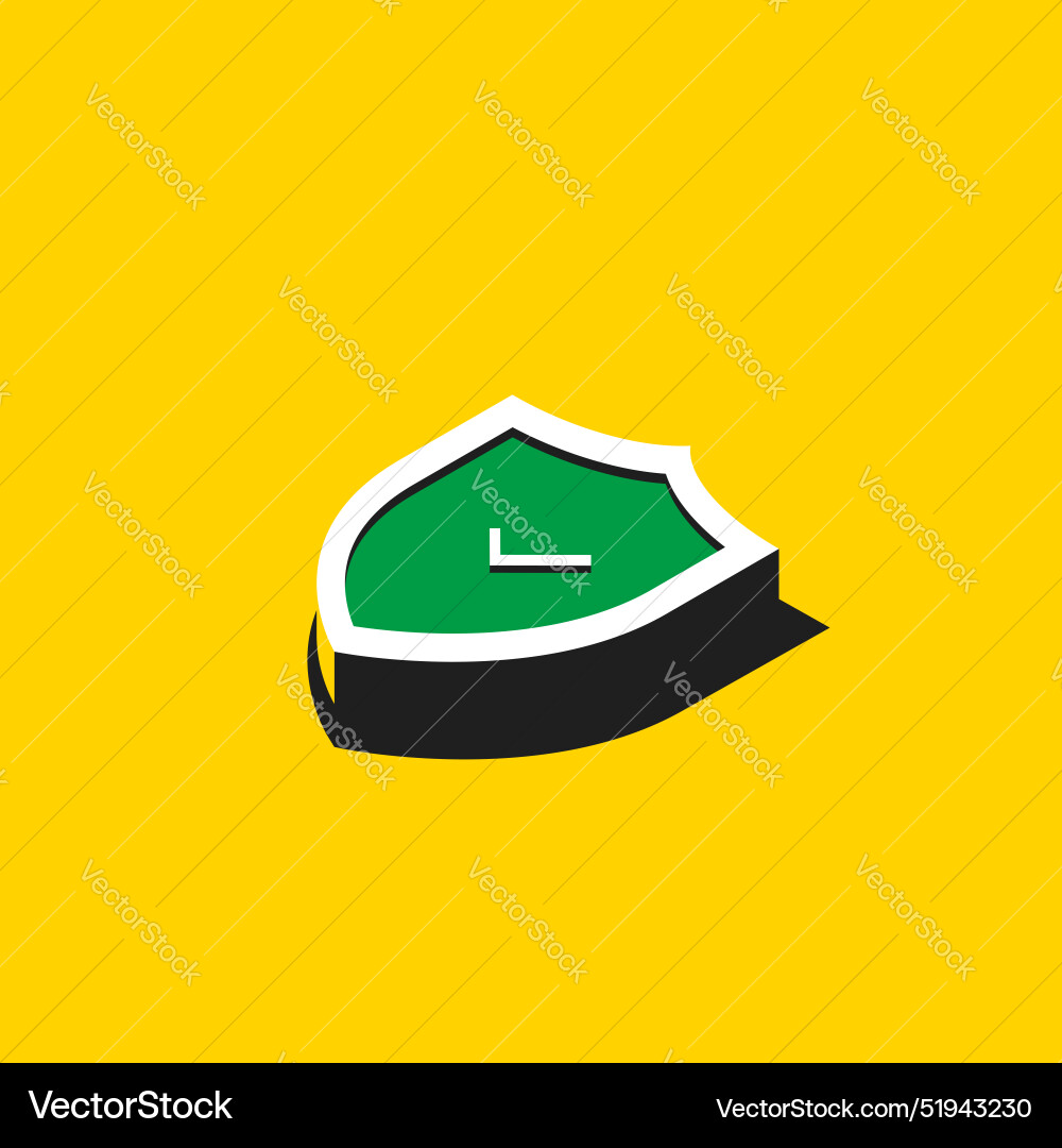 Yellow and green isometric shield icon Yellow and green isometric shield icon vector image