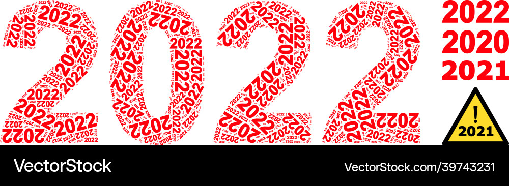 2022 year digits icon recursive composition Vector Image