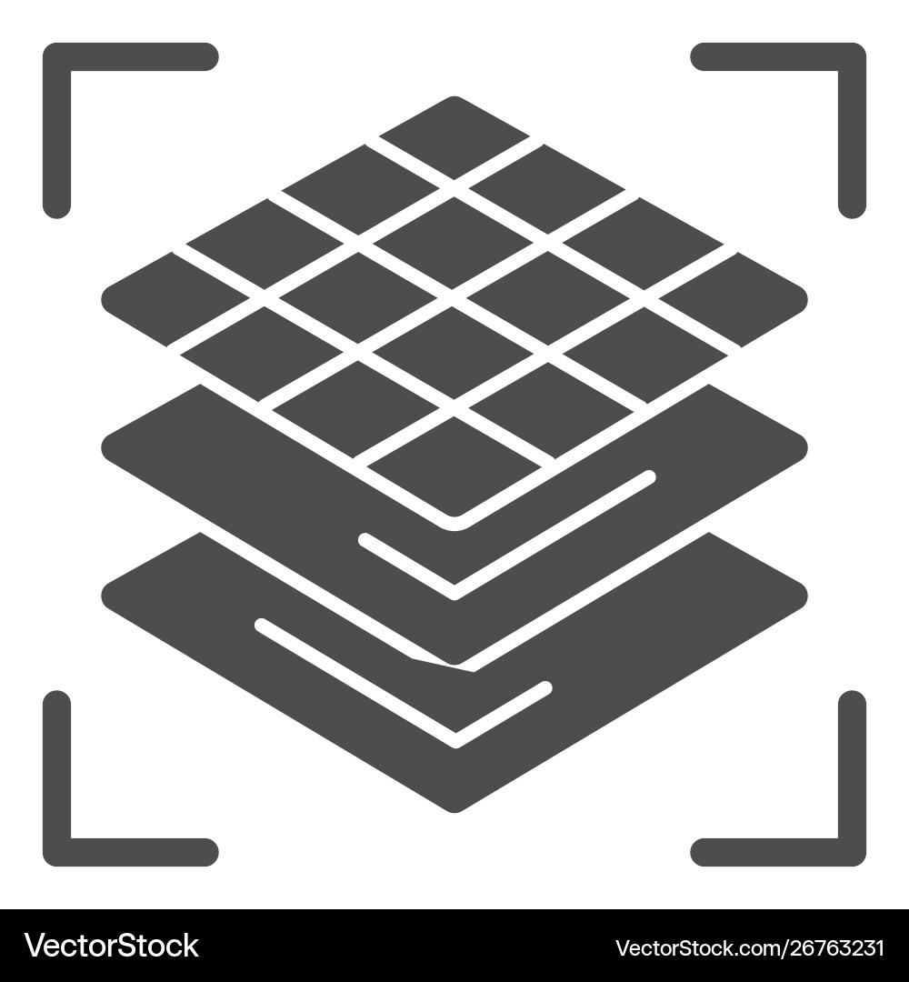 3d square layers solid icon layering design Vector Image