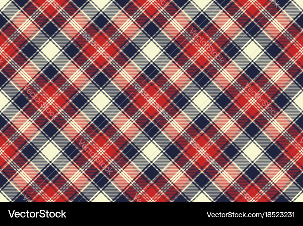 Check fabric texture diagonal lines seamless Vector Image