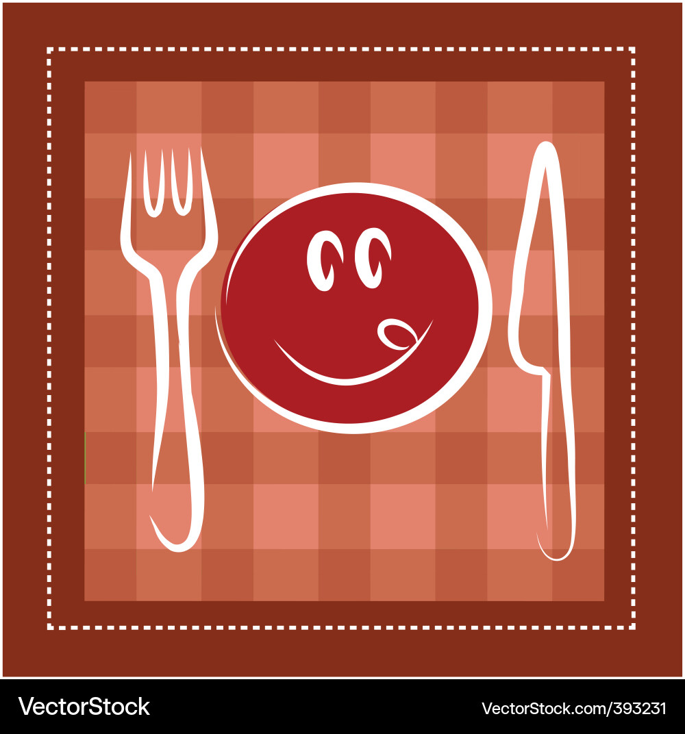 Checkered Table Setting vector image