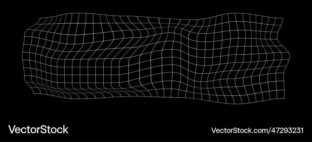 Distorted fish net grid deformation warped mesh Distorted fish net grid deformation warped mesh vector image