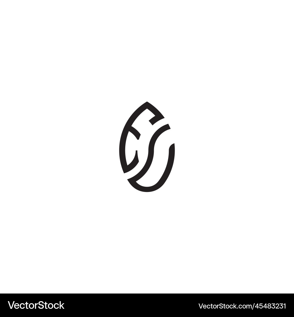 Ev leaf shape line initial concept with high Ev leaf shape line initial concept with high vector image