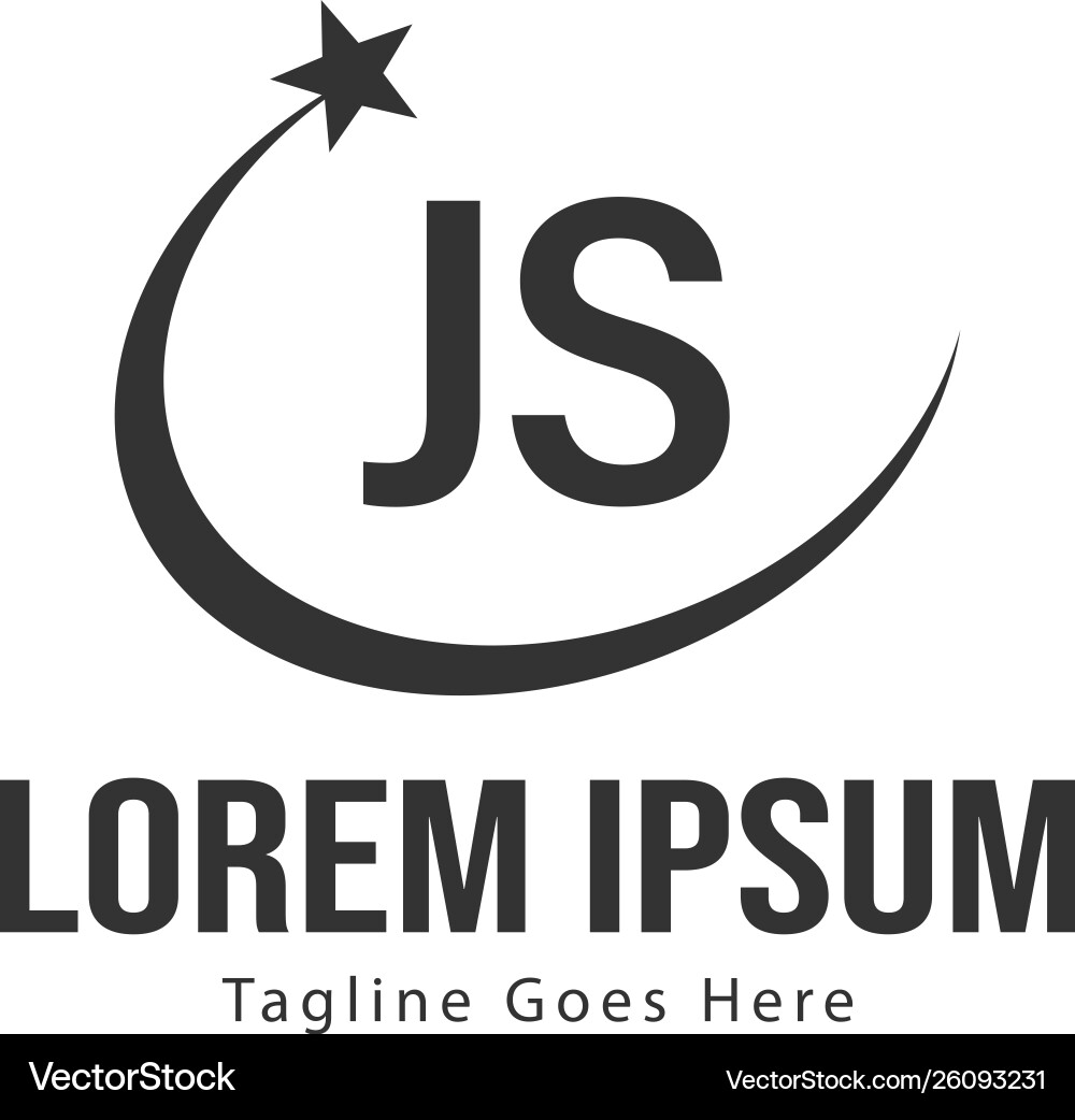 Initial js logo template with modern frame Initial js logo template with modern frame vector image