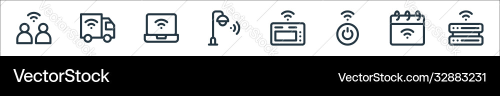 Internet things line icons linear set quality Internet things line icons linear set quality Vector Image