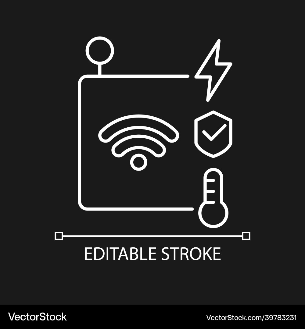 Iot sensors white linear icon for dark theme Iot sensors white linear icon for dark theme vector image