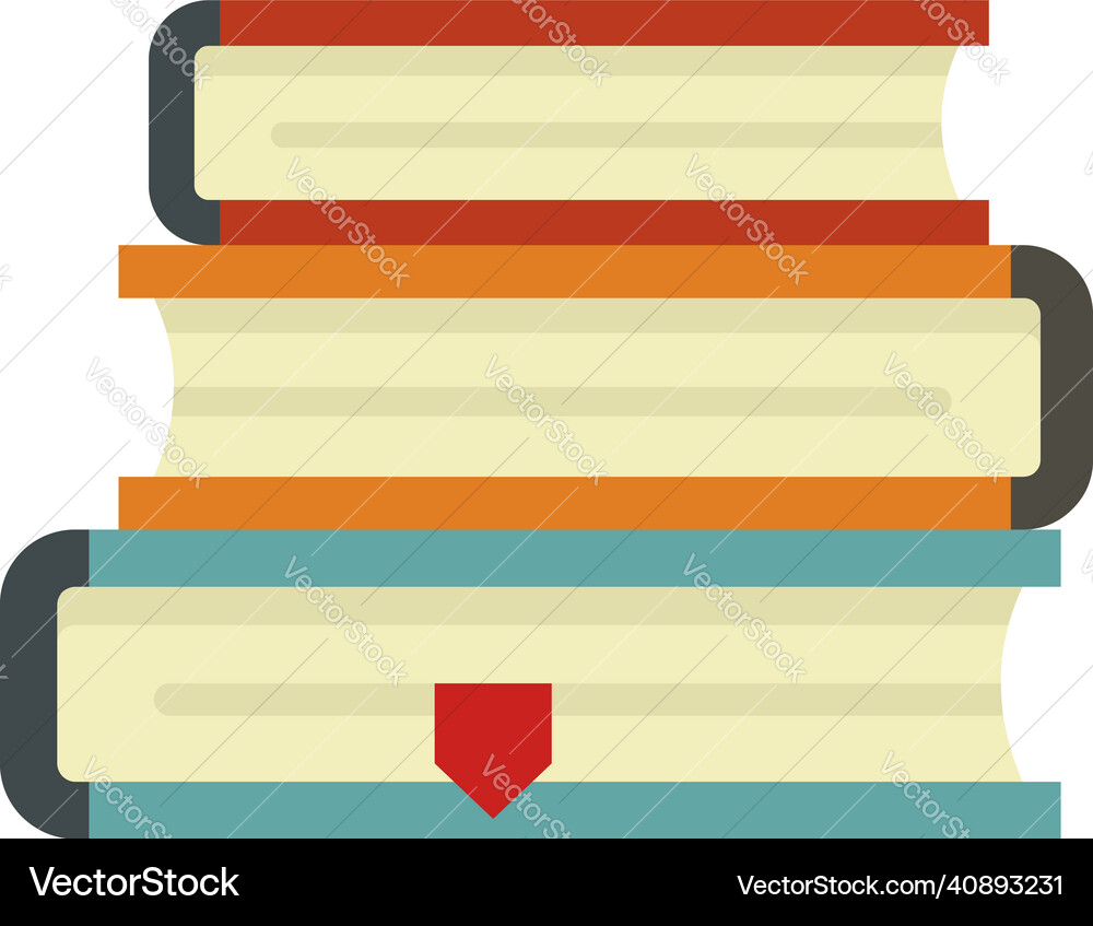 Library book stack icon flat isolated Library book stack icon flat isolated vector image