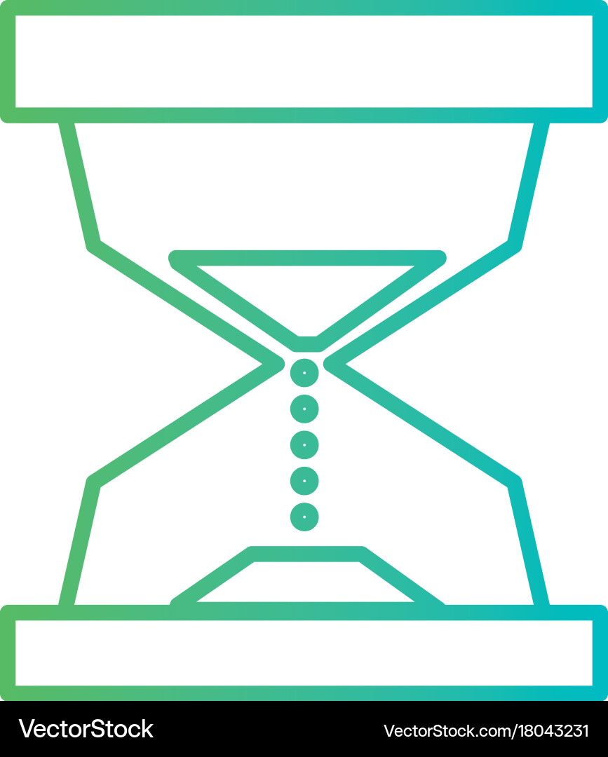 Line hourglass object to know the time vector image