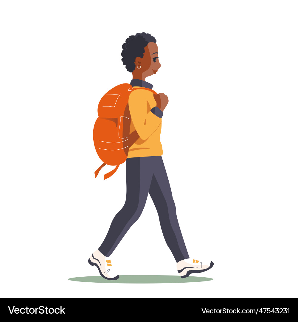 Mädchen mit einem touristischen Rucksack auf weißem Hintergrund Mädchen mit einem touristischen Rucksack auf weißem Hintergrund vektorbild