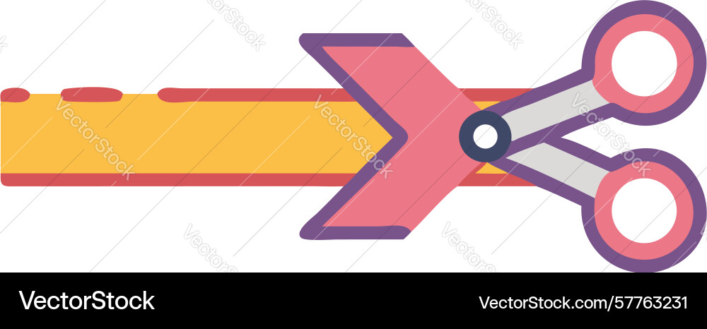 Scissors cutting abstract decorative element Vector Image