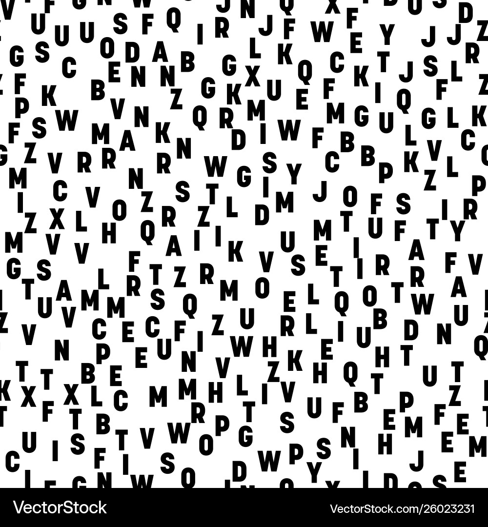 Seamless pattern letters random order signs Seamless pattern letters random order signs Vector Image