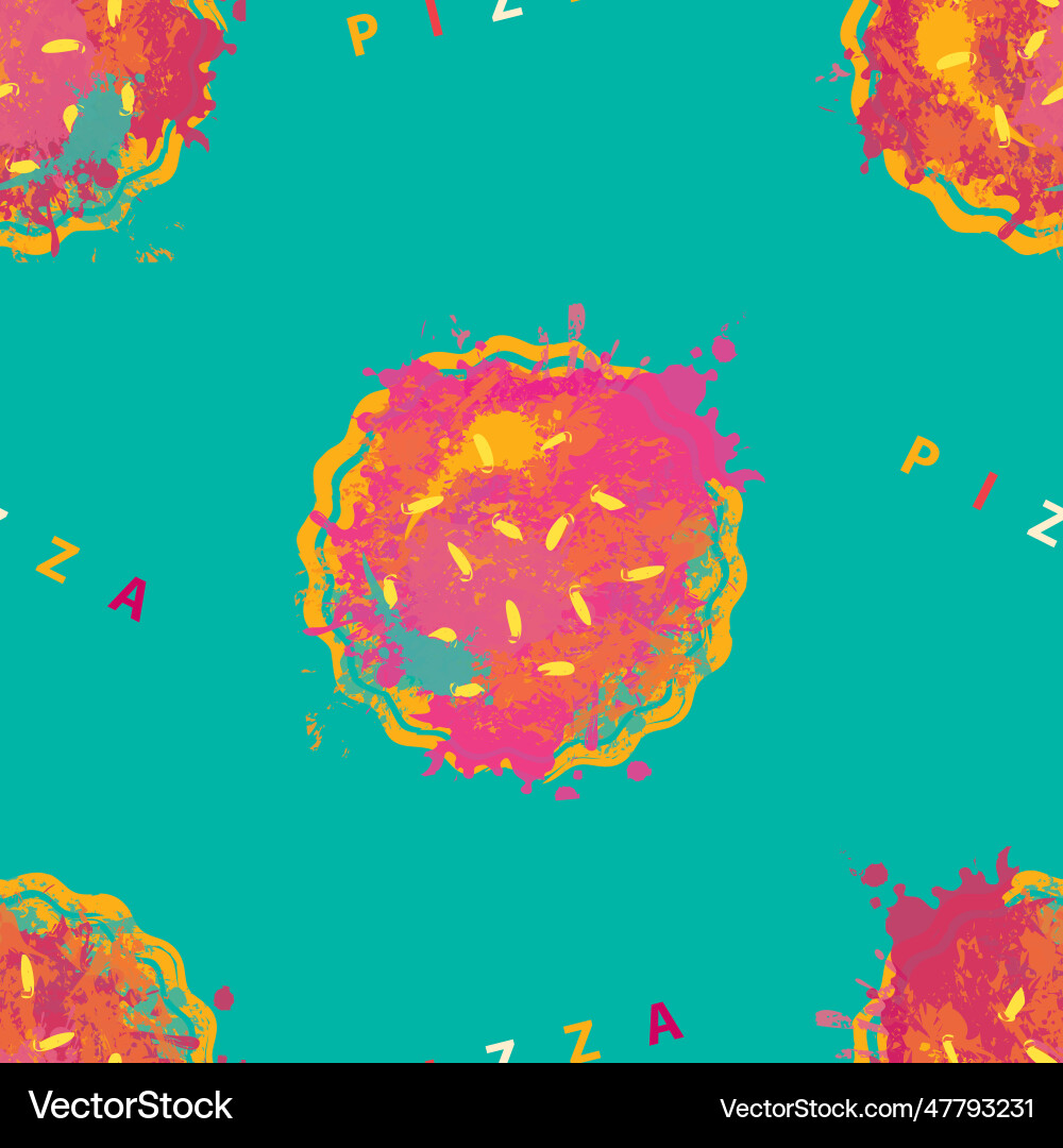 Seamless pattern texture on the theme of pizza Seamless pattern texture on the theme of pizza vector image