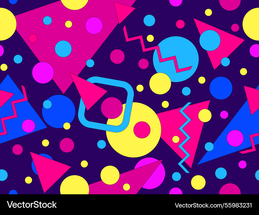 Seamless pattern with colorful geometric shapes Vector Image