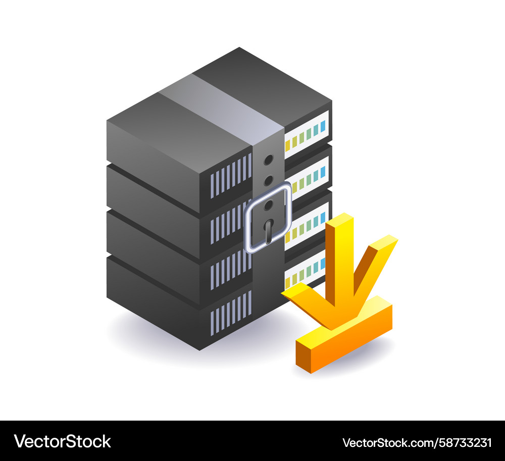 Server Storage Rack - Data Center Infrastructure Vector Image